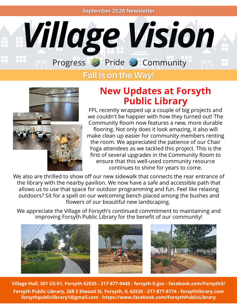 Front Page of the Village Vision Newsletter