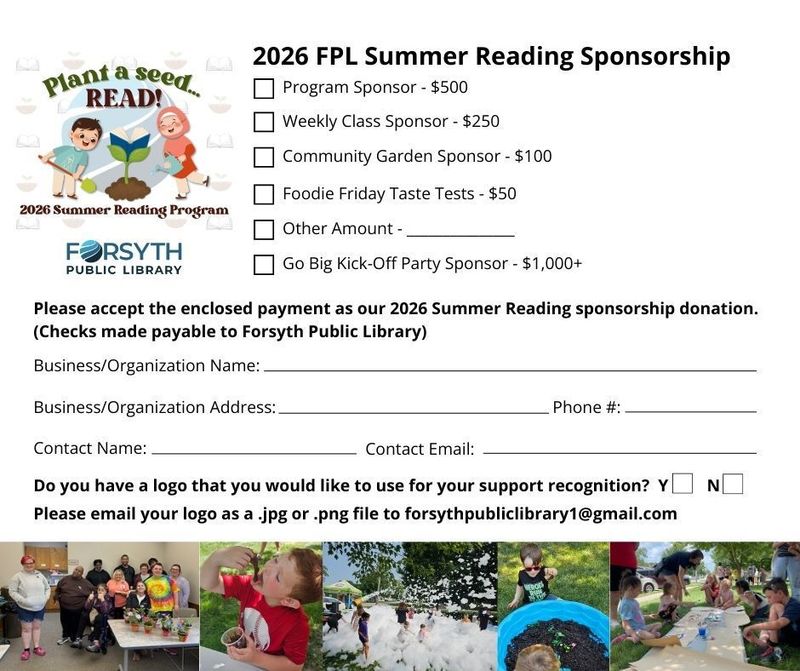 Summer Reading Sponsorship Info
