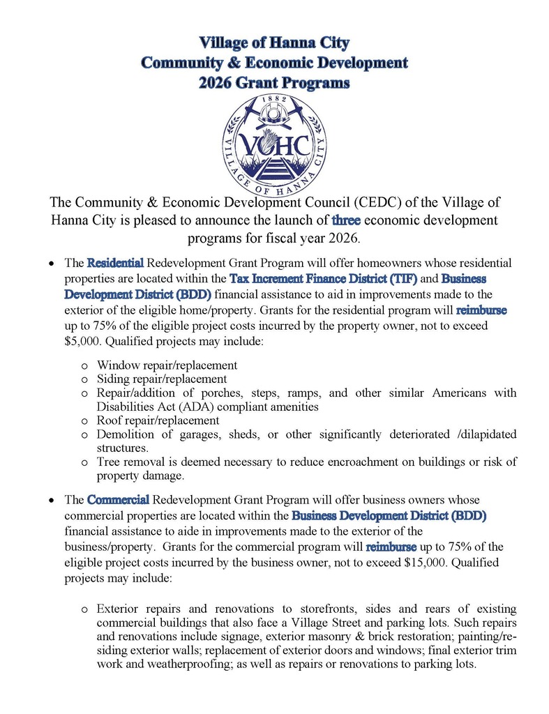 2026 BDD & TIF Grants