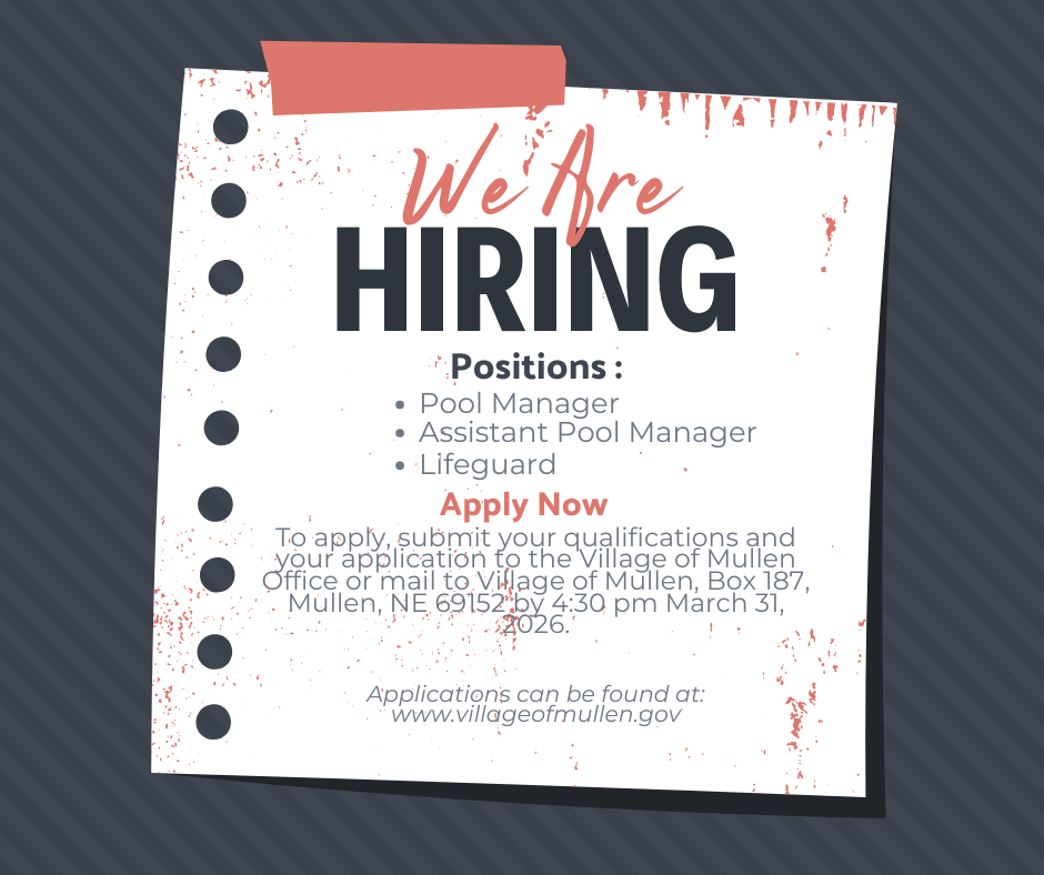 Swimming Pool Vacancy posting