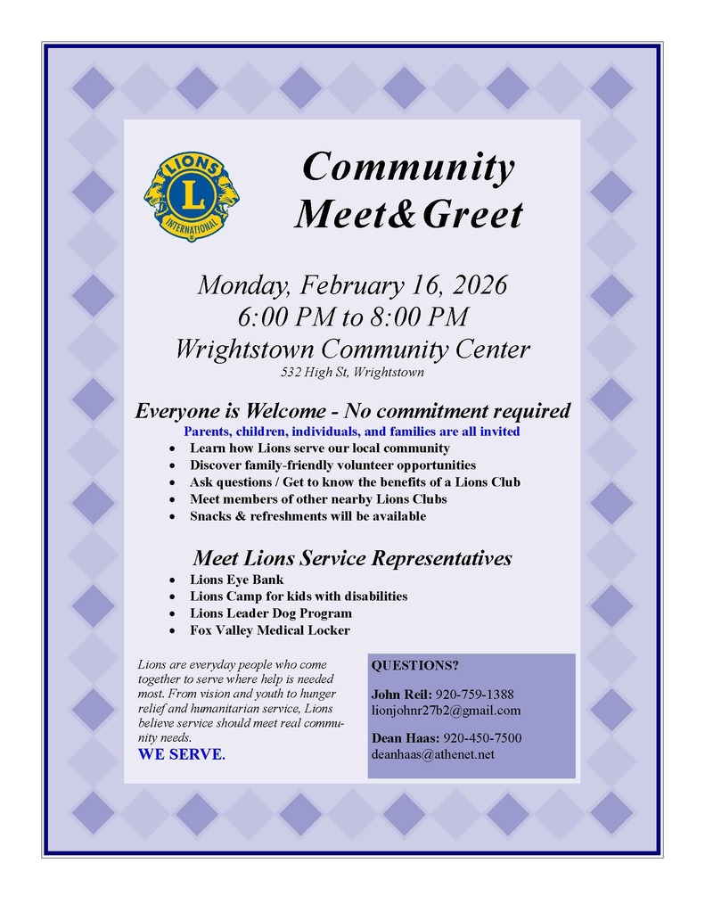 Wrightstown Flyer Meet  Greet Feb 2026