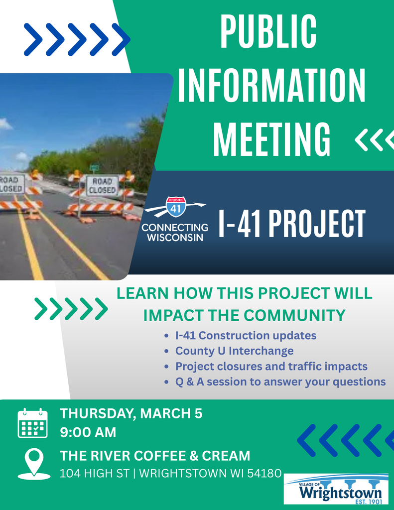 Public Information Meeting - I41 Project - March 5 @ 9AM