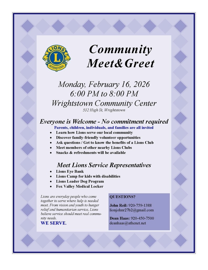 Wrightstown Flyer Meet  Greet Feb 2026