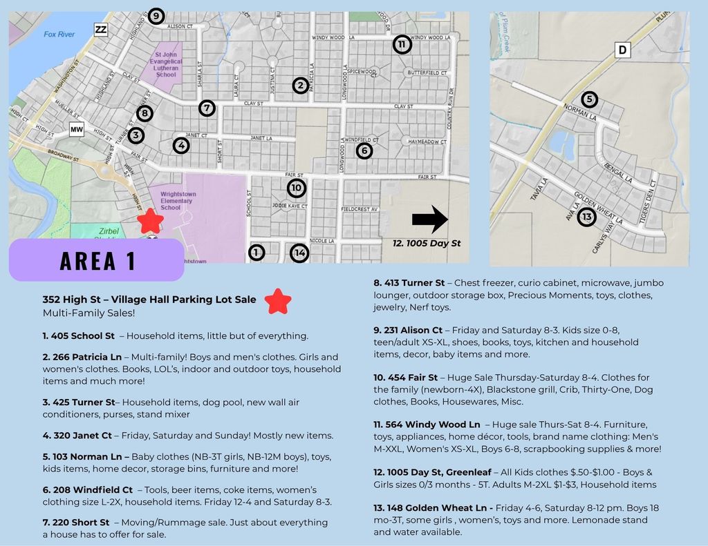 Village-Wide Rummage Sale Map