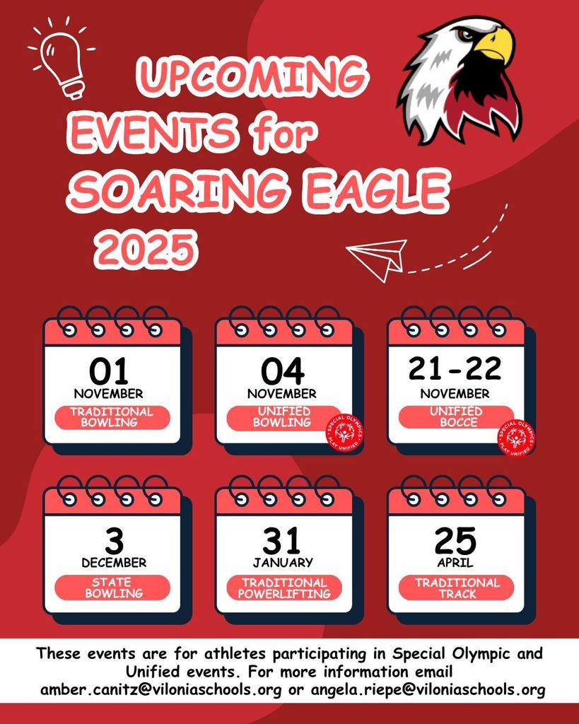 Upcoming Events for Soaring Eagles (2026 School Year)