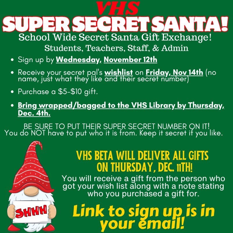 VHS Super Secret Santa Gift Exchange Advertisement