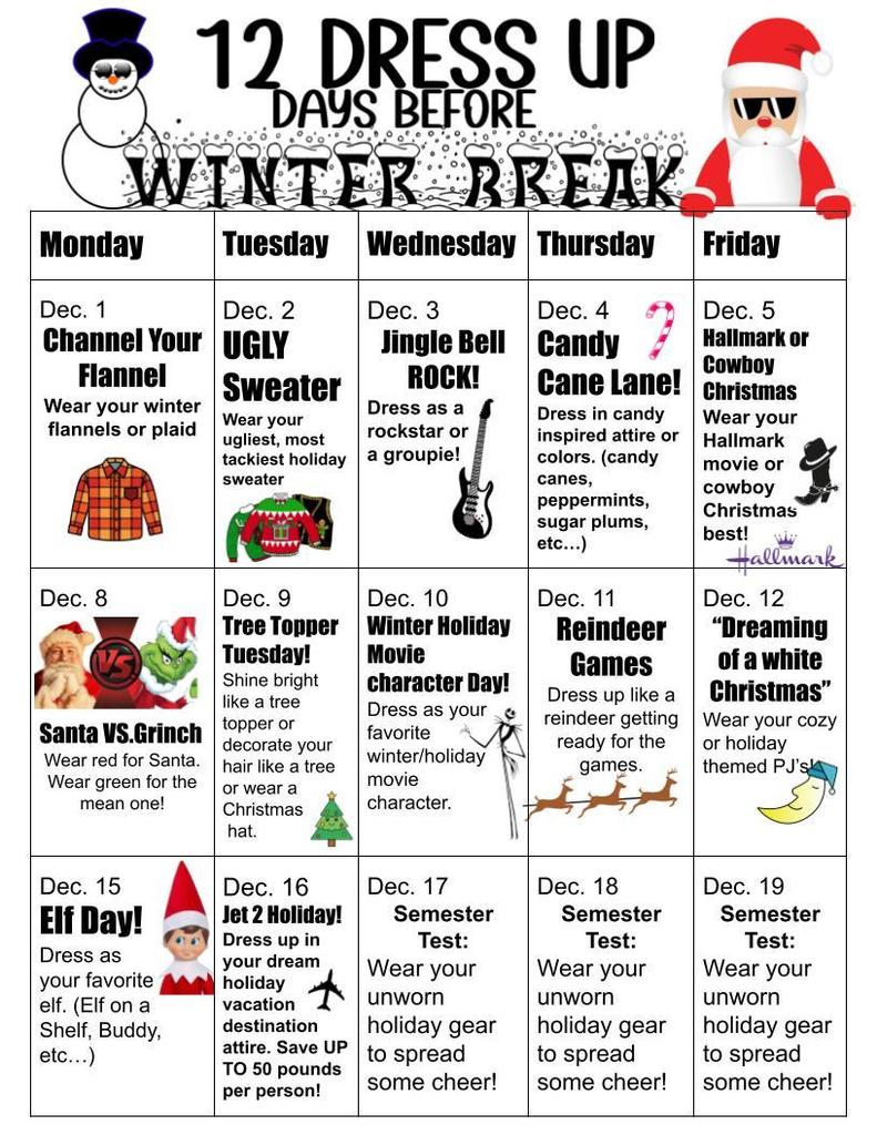 Join us for a little Christmas fun before Christmas break.