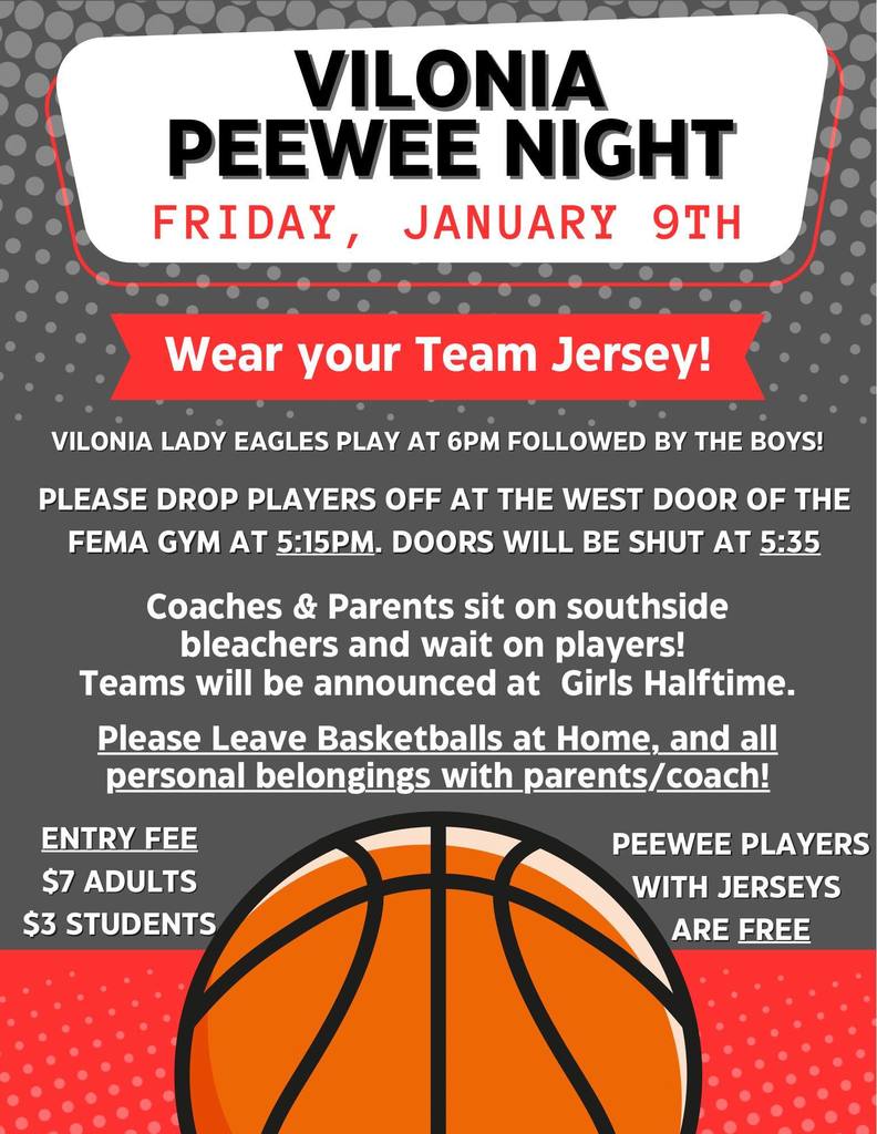 PeeWee Basketball Night 1/9/26