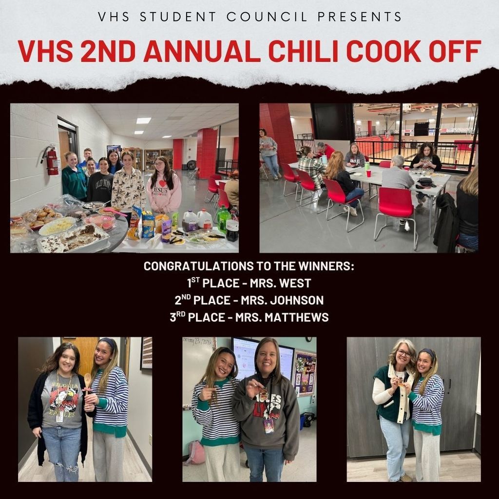 Chili Cook-Off Winners: 1st Place-Mrs. West; 2nd Place-Mrs. M. Johnson; 3rd Place-Mrs. Matthews