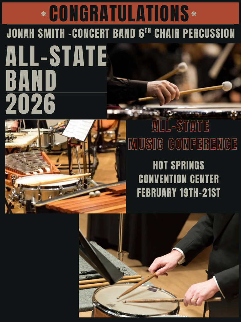 Jonah Smith All State Concert Band 6th Chair Percussion
