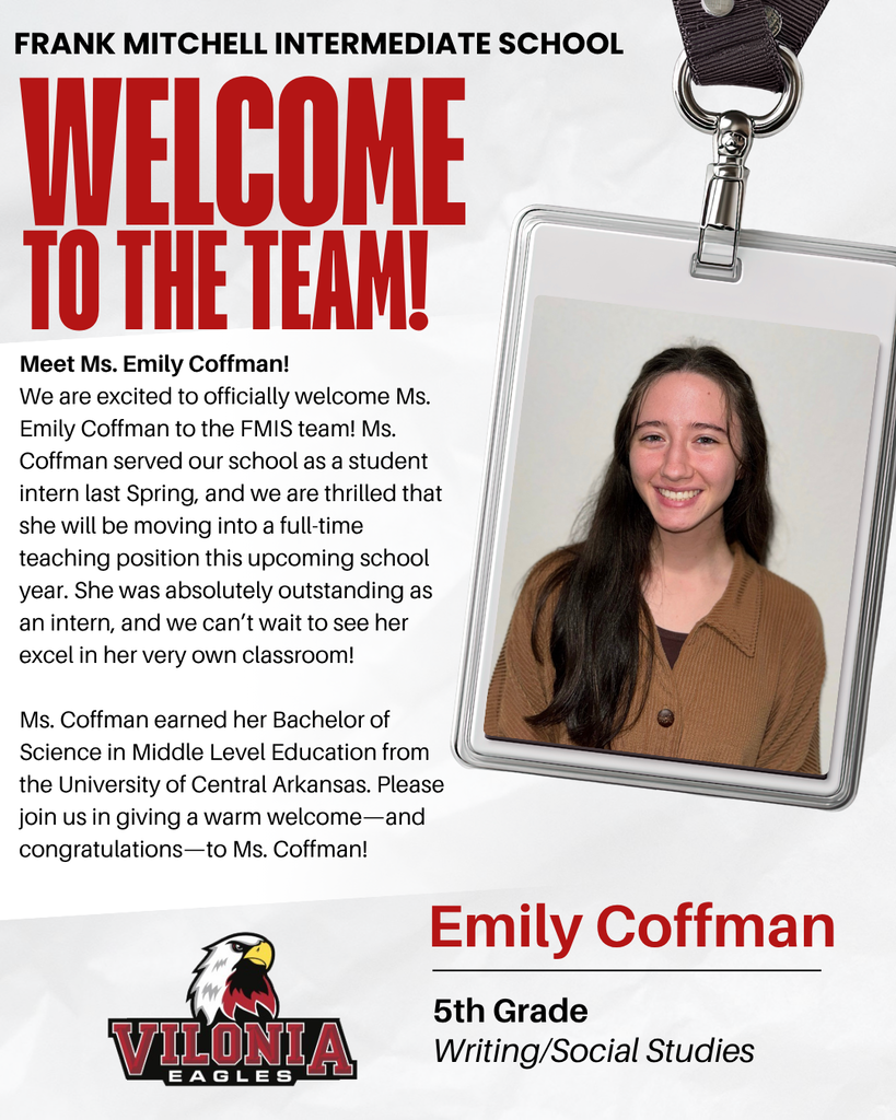 📢 Welcome, Ms. Coffman!!! ❤️🦅 #FrankMitchellIntermediateSchool #EngageEncourageEmpower