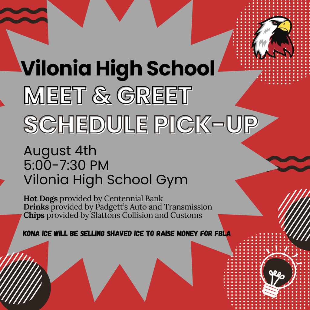 August 4th @5:00 - Meet & Greet + Schedule Pick-Up