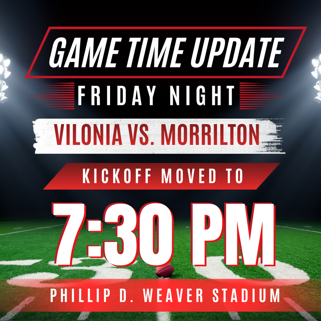September 4, 2026 Football Game Time Update to 7:30 PM