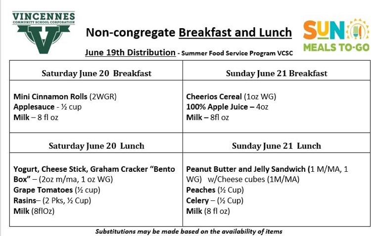 VCSC SODEXO LUNCH