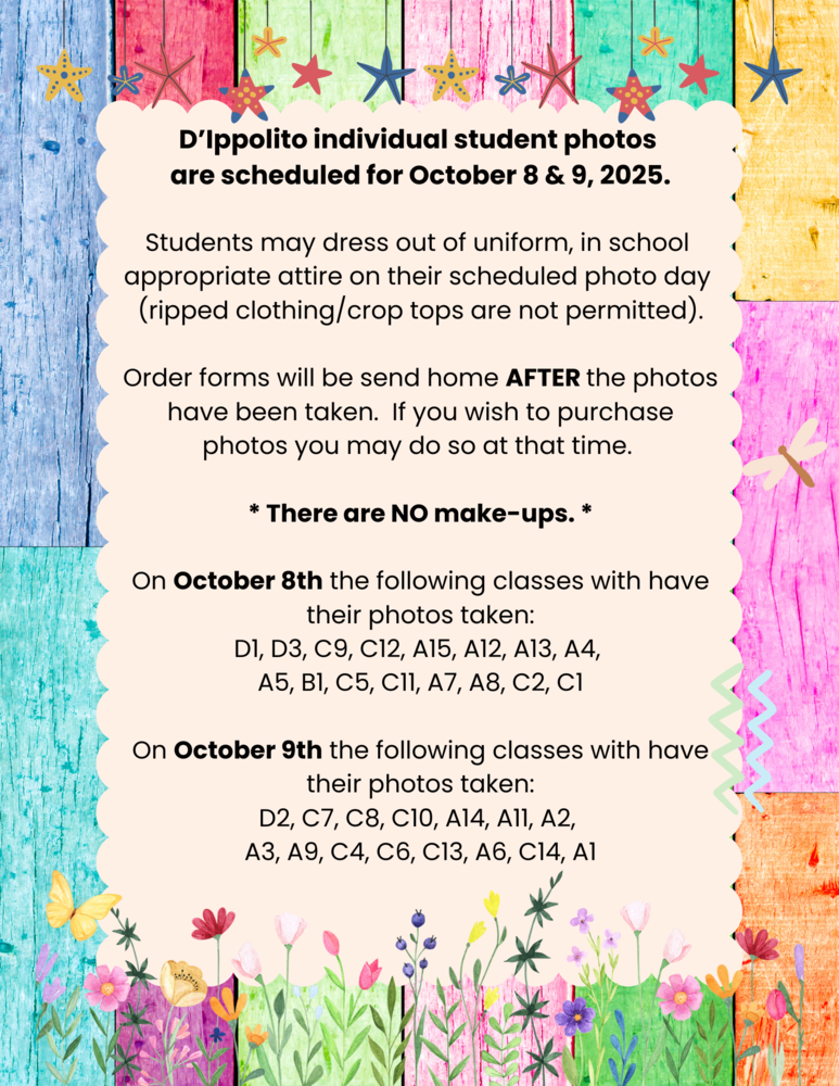 Individual Photo Schedule