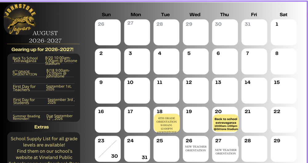 August Calendar