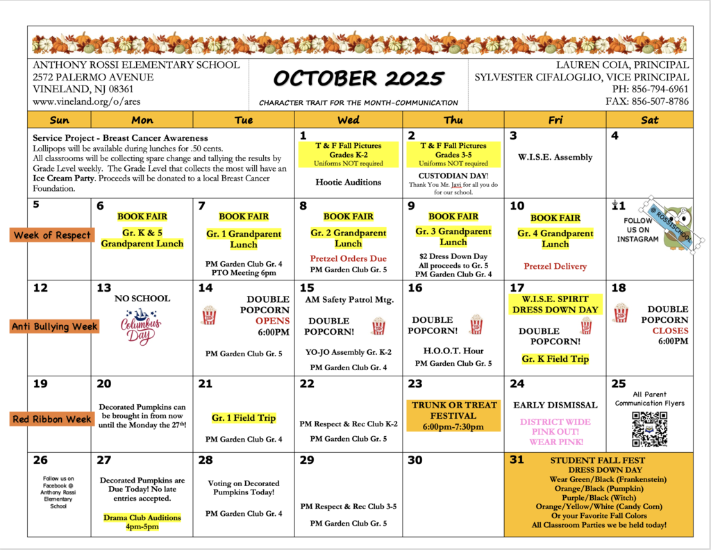 October Calendar