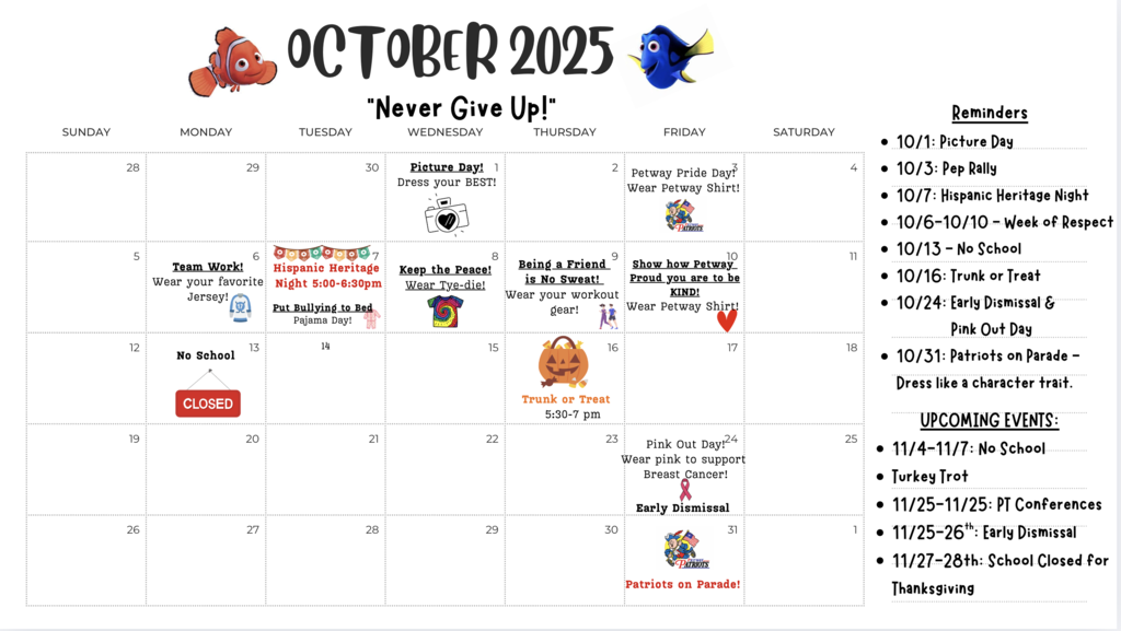 October Calendar