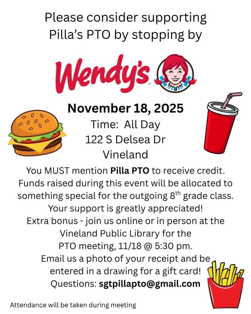 Please consider supporting Pilla’s PTO by stopping by