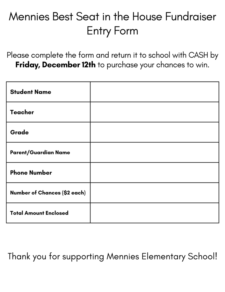 BSIH Fundraiser Form