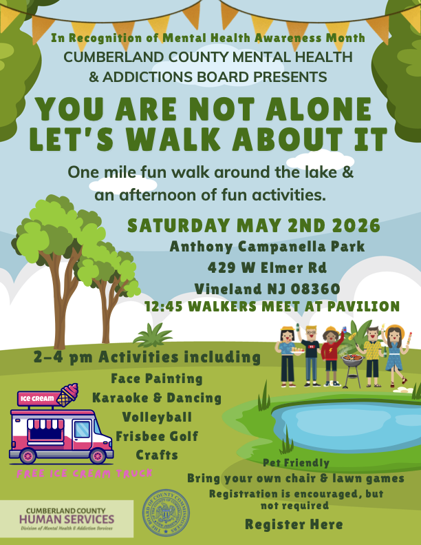 You Are Not Alone, Let's Walk About It Flyer 2026