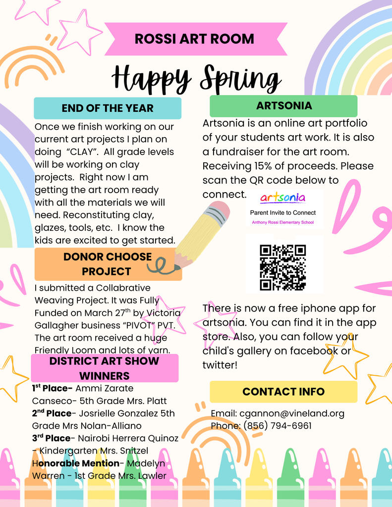 Art Room Spring Newsletter