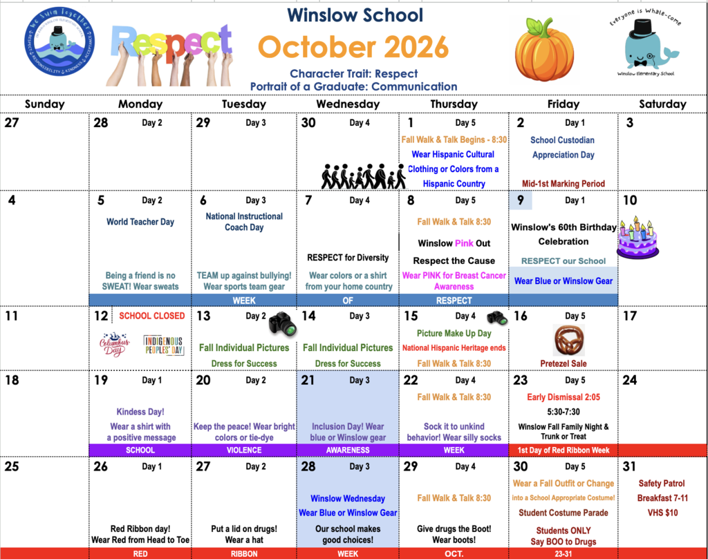 October Calendar