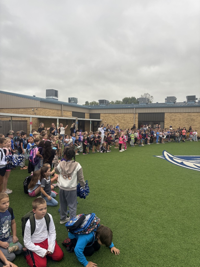 Band, Cheer, Pom and Senior Football players at Hall Halsell Pep Assembly