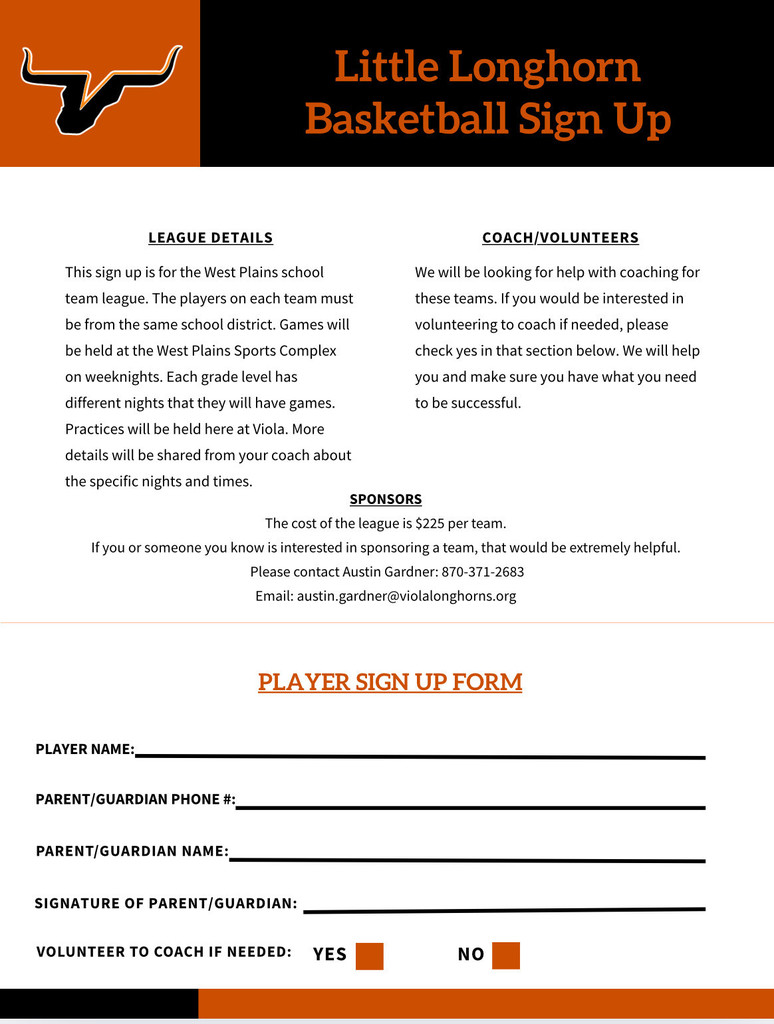 Little Longhorn Sign Up