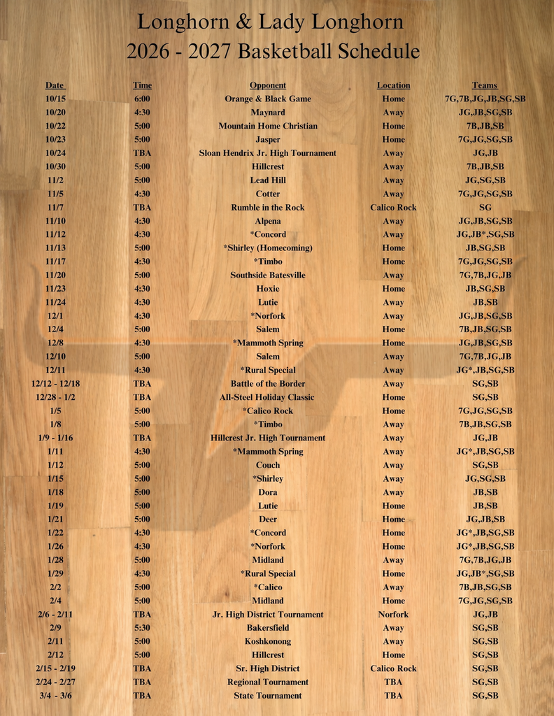 2026-27 Basketball Schedule