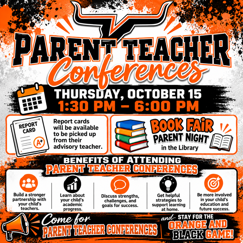 Parent Teacher Conference 1:30 pm - 6:00 pm, Thursday, October 15th