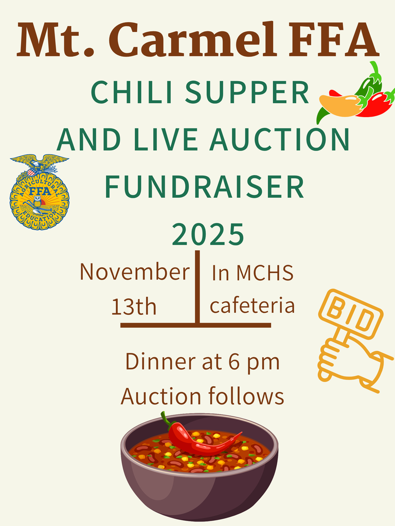 Mt. Carmel FFA Chili Supper 2025 November 13th
