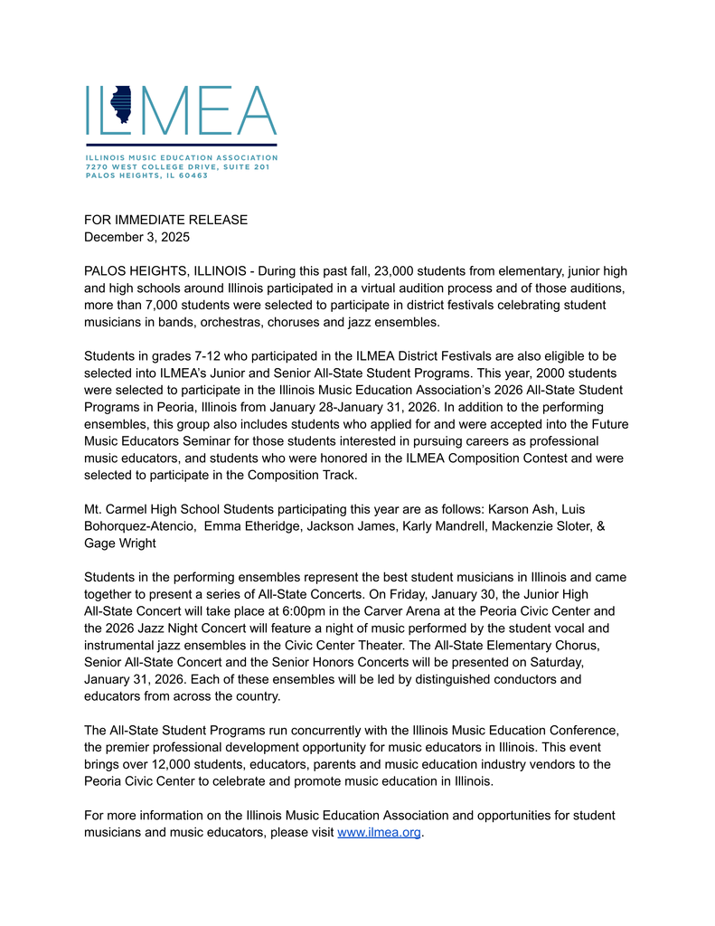 ILMEA Press Release