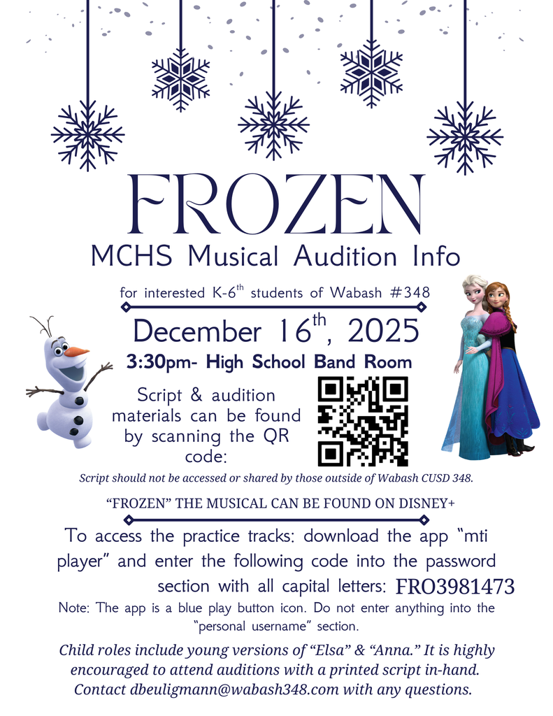 K-6 Frozen Musical Flyer