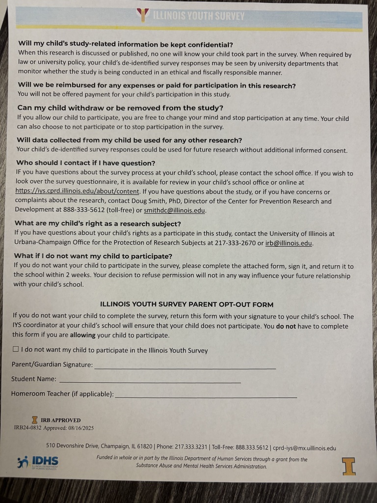 Illinois Youth Survey  Opt-Out Notification
