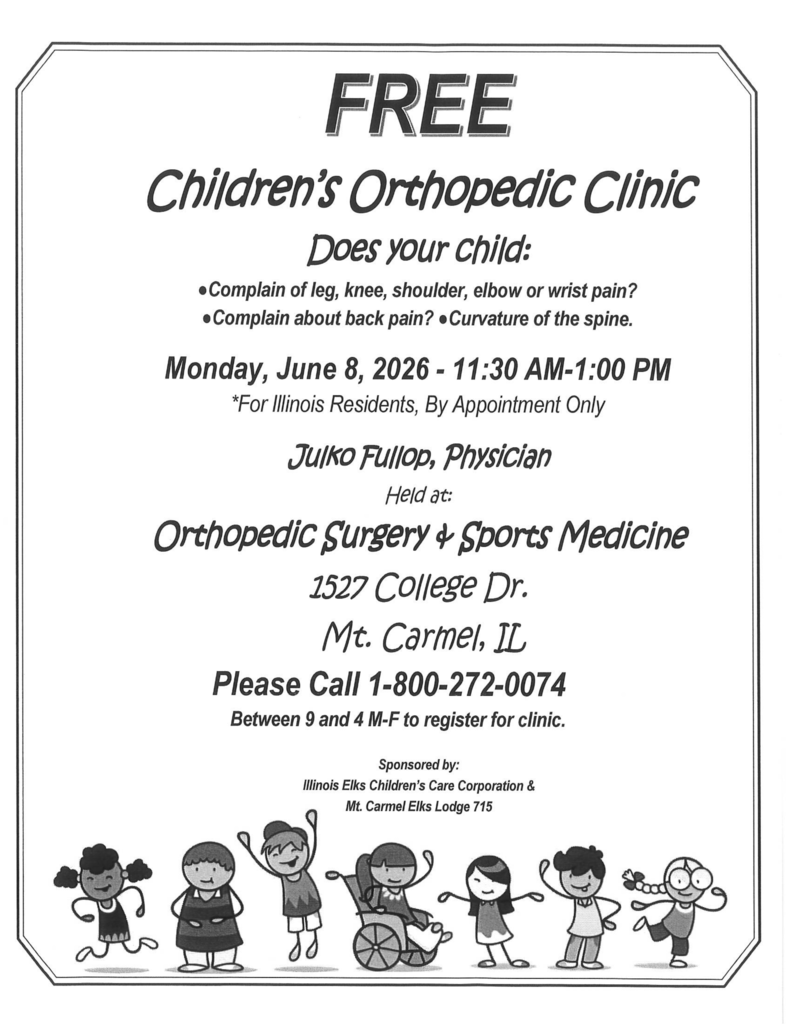 FREE Children's Orthopedic Clinic June 8, 2026 