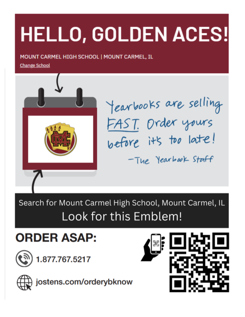 Yearbook order form for Mt. Carmel High School