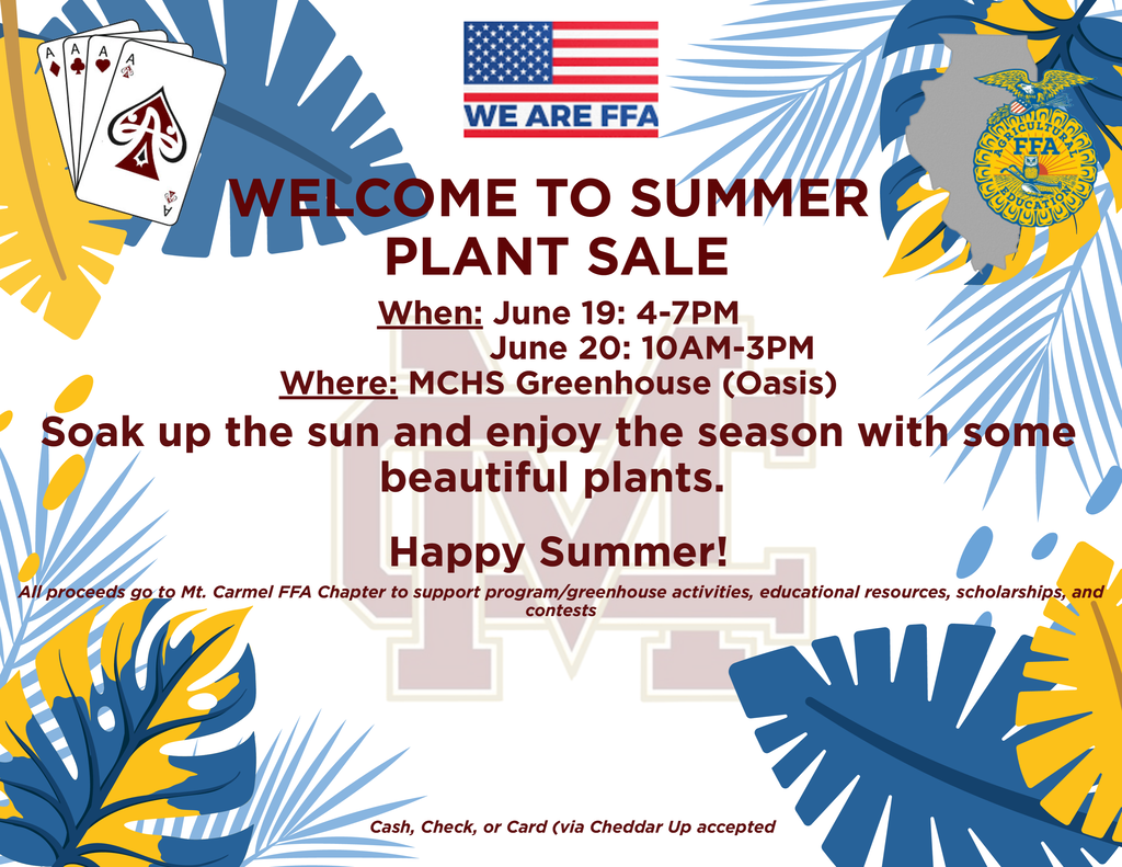MCHS FFA Summer Plant Sale June 19 and June 20