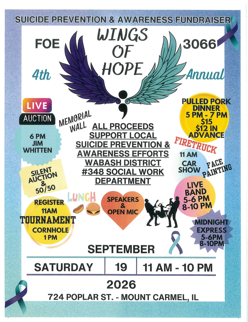 4th Annual Wings of Hope Benefit September 19, 2026 11am-10pm
