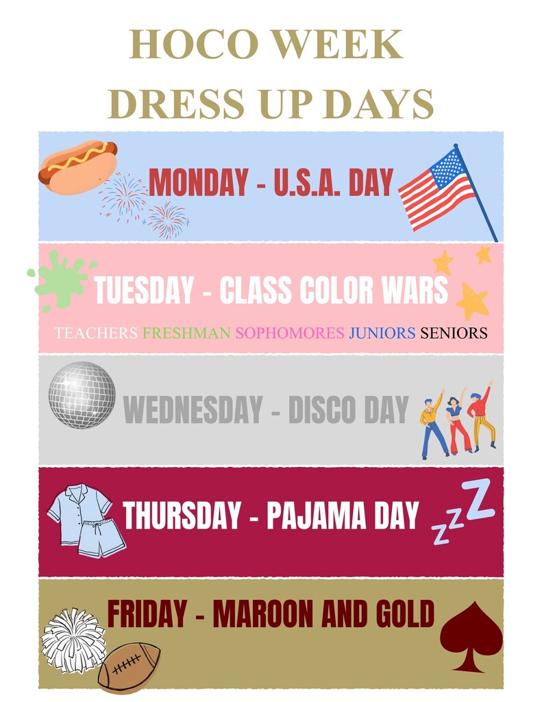 2026 HOCO Dress up days