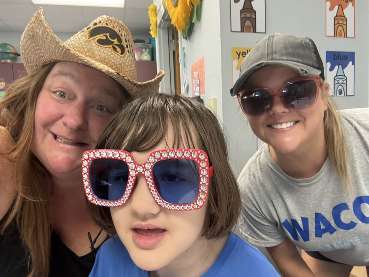 enjoying our hats and sunglasses day!