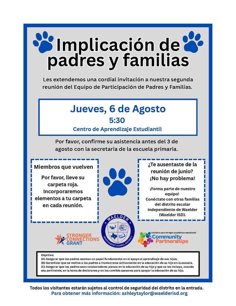 PFE Meeting - August 6th Spanish Flyer