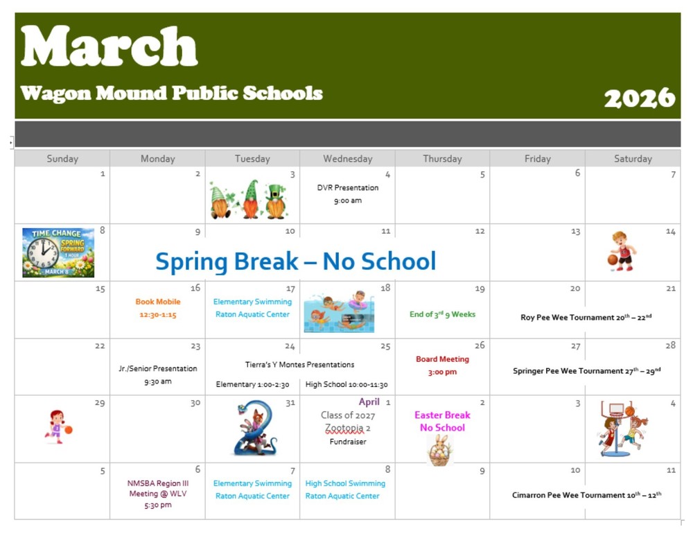 March Calendar 2026