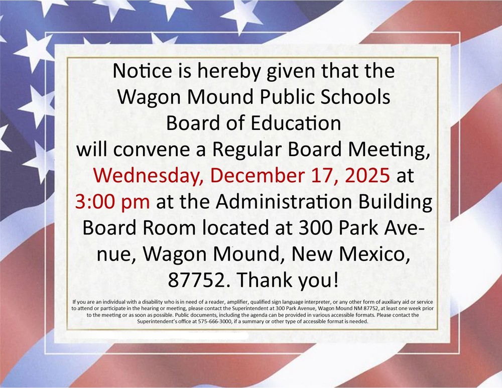 December Board Meeting Notice