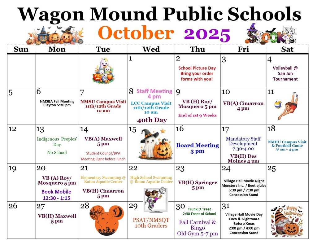October Calendar 2025