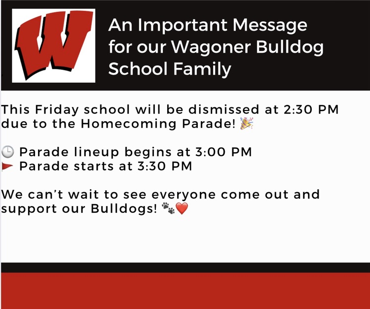 early release Friday at 2:30