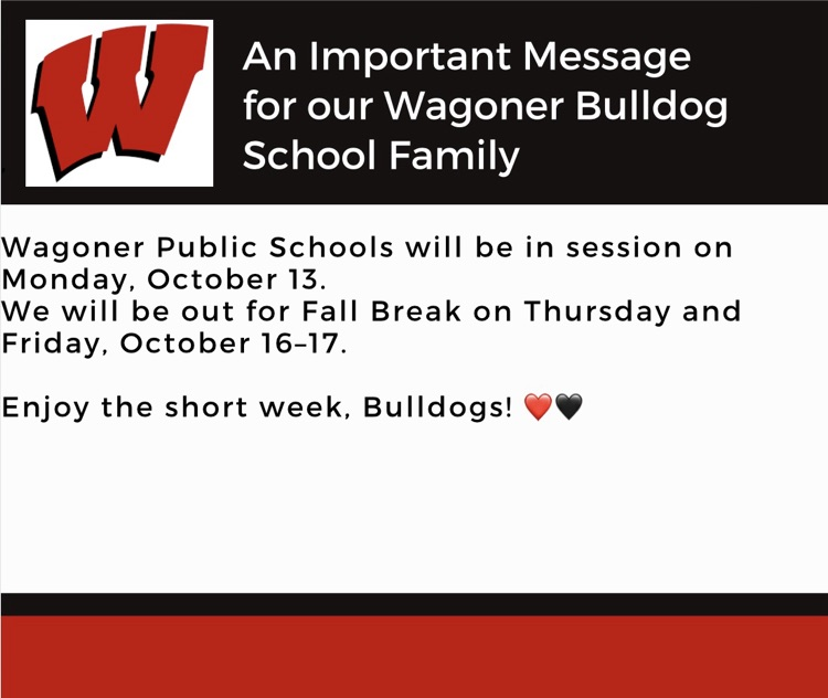 school in session tomorrow, fall break Thursday and Friday 