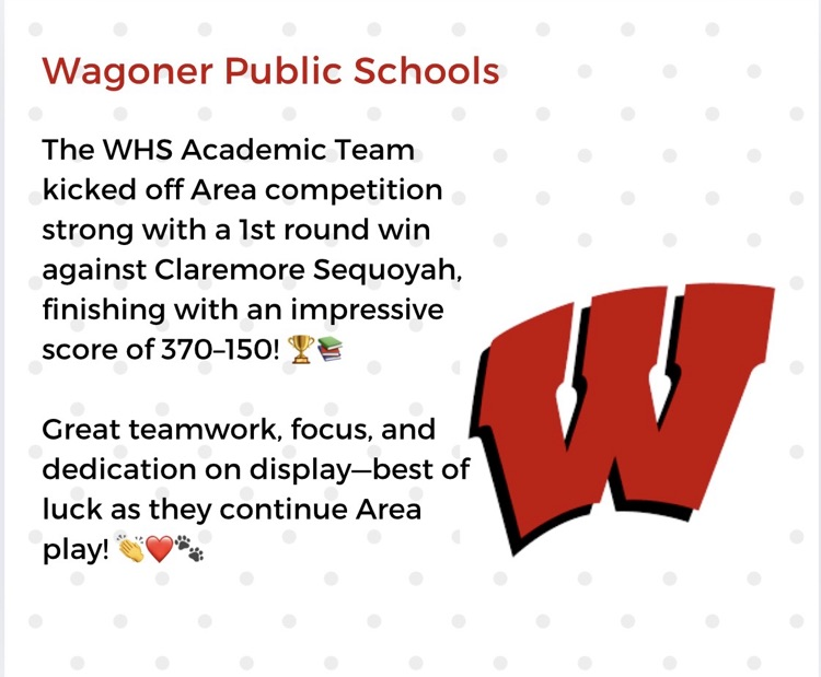 whs academic team won their first round 