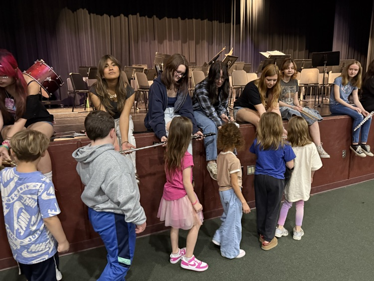 Ellingtons students learning about whs band and instruments 