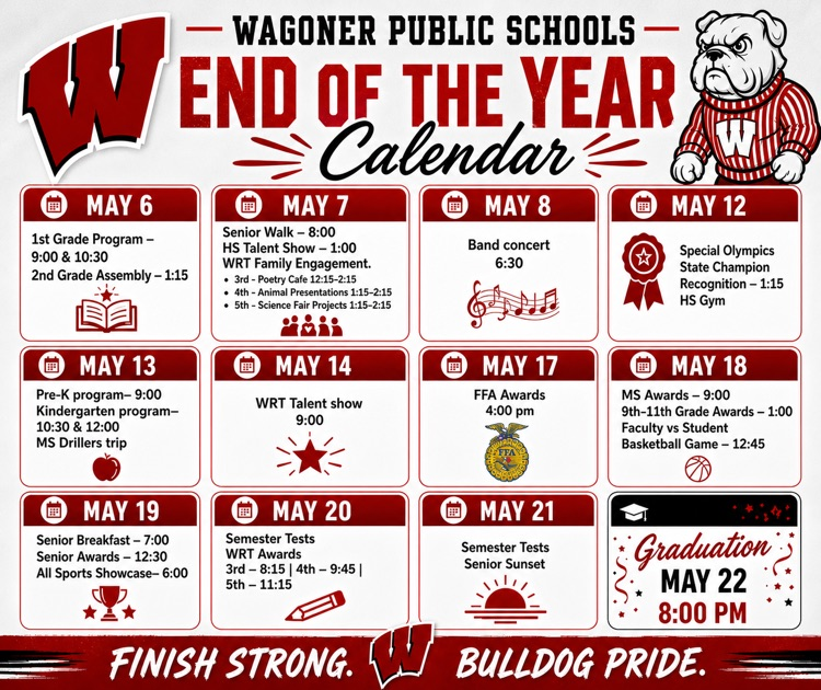 end of the year event calendar